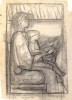 Untitled (Study for Mother and Child Reading), Will Barnet, Drawing, Delaware Art Museum