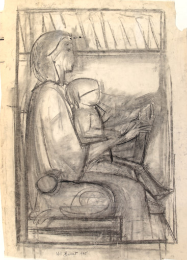 Untitled (Study for Mother and Child Reading)