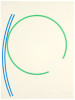 Green Incomplete Neon Circle with 2 Blue Lines