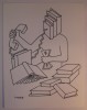 Hands Across the Sea, Mark Kostabi, Drawing, Cedar Rapids Museum of Art